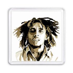 Магнит 55*55 с принтом Ямайка, Боб Марли в Курске, Пластик | Размер: 65*65 мм; Размер печати: 55*55 мм | bob marley | reggae
