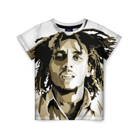 Детская футболка 3D с принтом Ямайка, Боб Марли в Курске, 100% гипоаллергенный полиэфир | прямой крой, круглый вырез горловины, длина до линии бедер, чуть спущенное плечо, ткань немного тянется | Тематика изображения на принте: bob marley | reggae