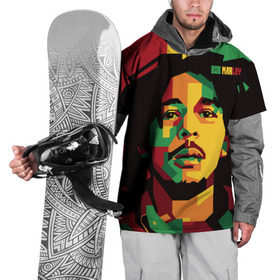Накидка на куртку 3D с принтом Ямайка, Боб Марли в Курске, 100% полиэстер |  | Тематика изображения на принте: bob marley | reggae | регги