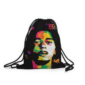 Рюкзак-мешок 3D с принтом Ямайка, Боб Марли в Курске, 100% полиэстер | плотность ткани — 200 г/м2, размер — 35 х 45 см; лямки — толстые шнурки, застежка на шнуровке, без карманов и подкладки | reggae | регги