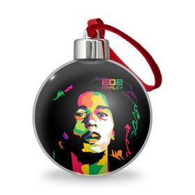 Ёлочный шар с принтом Ямайка, Боб Марли в Курске, Пластик | Диаметр: 77 мм | reggae | регги