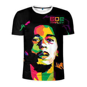Мужская футболка 3D спортивная с принтом Ямайка, Боб Марли в Курске, 100% полиэстер с улучшенными характеристиками | приталенный силуэт, круглая горловина, широкие плечи, сужается к линии бедра | Тематика изображения на принте: reggae | регги