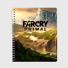 Тетрадь с принтом Far Cry Primal 8 в Курске, 100% бумага | 48 листов, плотность листов — 60 г/м2, плотность картонной обложки — 250 г/м2. Листы скреплены сбоку удобной пружинной спиралью. Уголки страниц и обложки скругленные. Цвет линий — светло-серый
 | Тематика изображения на принте: far cry | far cry primal | компьютерные игры | первобытные | фар край праймал | фаркрай