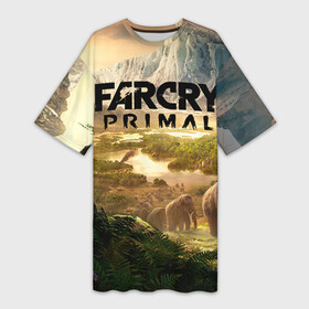 Платье-футболка 3D с принтом Far Cry Primal 8 в Курске,  |  | far cry | far cry primal | компьютерные игры | первобытные | фар край праймал | фаркрай