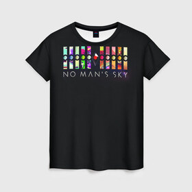 Женская футболка 3D с принтом No Man`s Sky 3 в Курске, 100% полиэфир ( синтетическое хлопкоподобное полотно) | прямой крой, круглый вырез горловины, длина до линии бедер | 