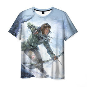 Мужская футболка 3D с принтом Rise of the Tomb Raider 3 в Курске, 100% полиэфир | прямой крой, круглый вырез горловины, длина до линии бедер | Тематика изображения на принте: rise of the tomb raider | tomb raider | восхождение расхитительницы гробниц | расхитительница гробниц
