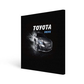 Холст квадратный с принтом Toyota Drive в Курске, 100% ПВХ |  | crown | toyota | авто | автомобиль | краун | машина | тачка | тойота