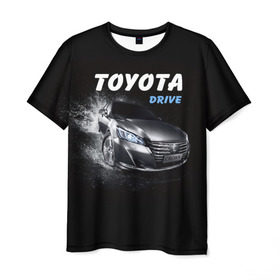 Мужская футболка 3D с принтом Toyota Drive в Курске, 100% полиэфир | прямой крой, круглый вырез горловины, длина до линии бедер | crown | toyota | авто | автомобиль | краун | машина | тачка | тойота