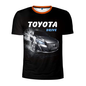 Мужская футболка 3D спортивная с принтом Toyota Drive в Курске, 100% полиэстер с улучшенными характеристиками | приталенный силуэт, круглая горловина, широкие плечи, сужается к линии бедра | crown | toyota | авто | автомобиль | краун | машина | тачка | тойота