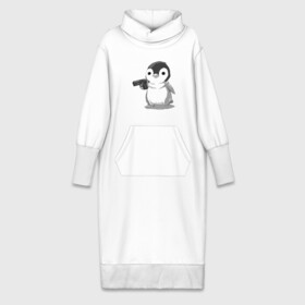 Платье удлиненное хлопок с принтом пингвин в Курске,  |  | gun | penguin | shotgun | tmblr | tumbler | пингвин | пистолет
