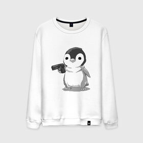 Мужской свитшот хлопок с принтом пингвин в Курске, 100% хлопок |  | gun | penguin | shotgun | tmblr | tumbler | пингвин | пистолет