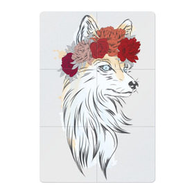 Магнитный плакат 2Х3 с принтом Лиса в Курске, Полимерный материал с магнитным слоем | 6 деталей размером 9*9 см | fox | животные | лиса | лисичка | лисы | осень | рыжая | фыр фыр | цветы