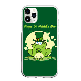 Чехол для iPhone 11 Pro матовый с принтом Ирландия в Курске, Силикон |  | clover | frog | green | happy st. patricks day | ireland | irish | moon | день святого патрика | зелёная | ирландец | ирландия | клевер | луна | лягушка | счастливый | шляпа