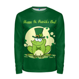 Мужской лонгслив 3D с принтом Ирландия в Курске, 100% полиэстер | длинные рукава, круглый вырез горловины, полуприлегающий силуэт | Тематика изображения на принте: clover | frog | green | happy st. patricks day | ireland | irish | moon | день святого патрика | зелёная | ирландец | ирландия | клевер | луна | лягушка | счастливый | шляпа