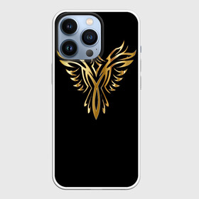 Чехол для iPhone 13 Pro с принтом Gold Phoenix в Курске,  |  | Тематика изображения на принте: злато | золото | клюв | крылья | металл | орёл | птица | феникс