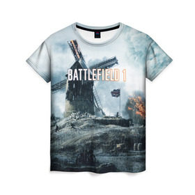 Женская футболка 3D с принтом Battlefield 1 в Курске, 100% полиэфир ( синтетическое хлопкоподобное полотно) | прямой крой, круглый вырез горловины, длина до линии бедер | батла | батлфилд