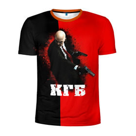 Мужская футболка 3D спортивная с принтом КГБ в Курске, 100% полиэстер с улучшенными характеристиками | приталенный силуэт, круглая горловина, широкие плечи, сужается к линии бедра | кгб