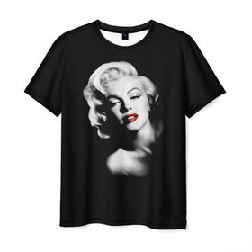 Мужская футболка 3D с принтом Мэрилин Монро в Курске, 100% полиэфир | прямой крой, круглый вырез горловины, длина до линии бедер | Тематика изображения на принте: marilyn monroe | актриса | блондинка | губы | звезда | кино | певица
