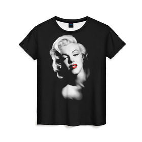 Женская футболка 3D с принтом Мэрилин Монро в Курске, 100% полиэфир ( синтетическое хлопкоподобное полотно) | прямой крой, круглый вырез горловины, длина до линии бедер | marilyn monroe | актриса | блондинка | губы | звезда | кино | певица