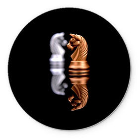 Коврик круглый с принтом Ход конём в Курске, резина и полиэстер | круглая форма, изображение наносится на всю лицевую часть | 64 | chess | игра | конь | спорт | фигура | шахматы