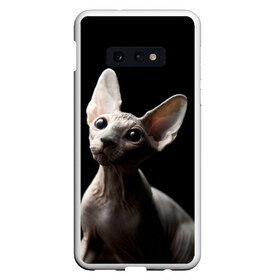 Чехол для Samsung S10E с принтом Сфинкс в Курске, Силикон | Область печати: задняя сторона чехла, без боковых панелей | black | cat | взгляд | кот | котик | котэ | кошка | сфинкс | уши | черный