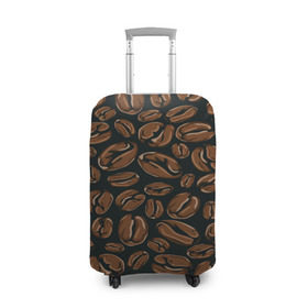 Чехол для чемодана 3D с принтом Арабика в Курске, 86% полиэфир, 14% спандекс | двустороннее нанесение принта, прорези для ручек и колес | beens | coffee | pattern | бобы | зерна | кофе | паттерн