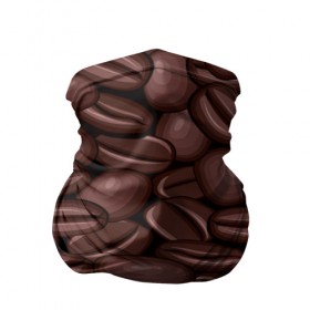 Бандана-труба 3D с принтом Зёрна кофе в Курске, 100% полиэстер, ткань с особыми свойствами — Activecool | плотность 150‒180 г/м2; хорошо тянется, но сохраняет форму | Тематика изображения на принте: beans | coffee | бобы | паттерн