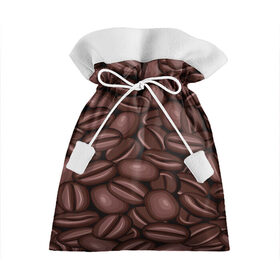 Подарочный 3D мешок с принтом Зёрна кофе в Курске, 100% полиэстер | Размер: 29*39 см | beans | coffee | бобы | паттерн