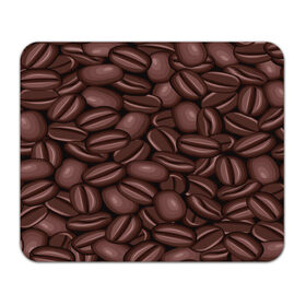 Коврик прямоугольный с принтом Зёрна кофе в Курске, натуральный каучук | размер 230 х 185 мм; запечатка лицевой стороны | beans | coffee | бобы | паттерн