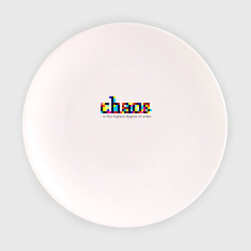 Тарелка с принтом Хаос - высшая степень порядка в Курске, фарфор | диаметр - 210 мм
диаметр для нанесения принта - 120 мм | Тематика изображения на принте: chaos | order | pixel | science | пиксели | порядок | сериал | хаос | цитата