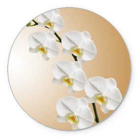 Коврик круглый с принтом Orhid в Курске, резина и полиэстер | круглая форма, изображение наносится на всю лицевую часть | Тематика изображения на принте: девушки | красота | орхидея | прелесть | цветы