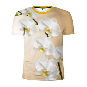 Мужская футболка 3D спортивная с принтом Orhid в Курске, 100% полиэстер с улучшенными характеристиками | приталенный силуэт, круглая горловина, широкие плечи, сужается к линии бедра | Тематика изображения на принте: девушки | красота | орхидея | прелесть | цветы