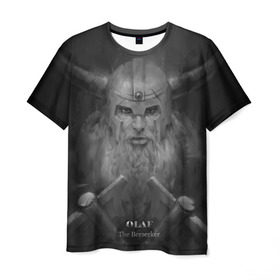 Мужская футболка 3D с принтом Олаф в Курске, 100% полиэфир | прямой крой, круглый вырез горловины, длина до линии бедер | league of legends | lol | olaf | viking | викинг | лига легенд | лол | олаф
