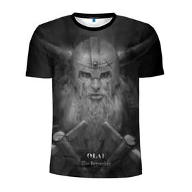 Мужская футболка 3D спортивная с принтом Олаф в Курске, 100% полиэстер с улучшенными характеристиками | приталенный силуэт, круглая горловина, широкие плечи, сужается к линии бедра | league of legends | lol | olaf | viking | викинг | лига легенд | лол | олаф