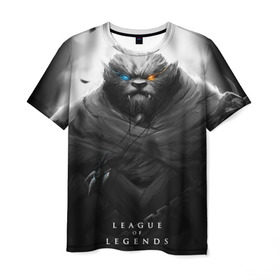 Мужская футболка 3D с принтом Rengar LoL в Курске, 100% полиэфир | прямой крой, круглый вырез горловины, длина до линии бедер | Тематика изображения на принте: league of legends | lol | rengar | лига легенд | лол | ренгар | тигр