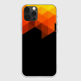 Чехол для iPhone 12 Pro Max с принтом Trianse в Курске, Силикон |  | оранжевый | полигон | треугольники | черный