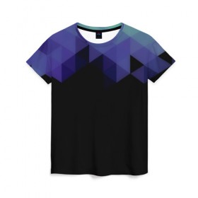 Женская футболка 3D с принтом Trianse Blue в Курске, 100% полиэфир ( синтетическое хлопкоподобное полотно) | прямой крой, круглый вырез горловины, длина до линии бедер | blue | абстракция | бумага | геометрия | грани | изгиб | линии | оптические | полигоны | полосы | постель | розовый | синий | сочетания | текстура | треугольники