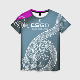 Женская футболка 3D с принтом cs:go - Kumicho Dragon style (Дракон-предводитель) в Курске, 100% полиэфир ( синтетическое хлопкоподобное полотно) | прямой крой, круглый вырез горловины, длина до линии бедер | cs | csgo | kumicho dragon | дракон дредводитель | ксго