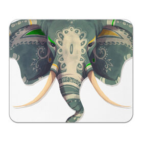 Коврик прямоугольный с принтом Индийский слон в Курске, натуральный каучук | размер 230 х 185 мм; запечатка лицевой стороны | Тематика изображения на принте: 