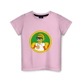 Детская футболка хлопок с принтом Раста-Гомер в Курске, 100% хлопок | круглый вырез горловины, полуприлегающий силуэт, длина до линии бедер | Тематика изображения на принте: гомер | мульт | симпсоны