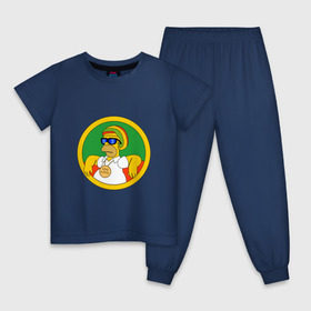Детская пижама хлопок с принтом Раста-Гомер в Курске, 100% хлопок |  брюки и футболка прямого кроя, без карманов, на брюках мягкая резинка на поясе и по низу штанин
 | Тематика изображения на принте: гомер | мульт | симпсоны