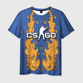 Мужская футболка 3D с принтом Fire Elemental в Курске, 100% полиэфир | прямой крой, круглый вырез горловины, длина до линии бедер | Тематика изображения на принте: counter | cs | cs:go | go | strike | дух | огня