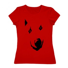 Женская футболка хлопок с принтом Дратути в Курске, 100% хлопок | прямой крой, круглый вырез горловины, длина до линии бедер, слегка спущенное плечо | дверь | здравствуйте | интернет | мем | собака