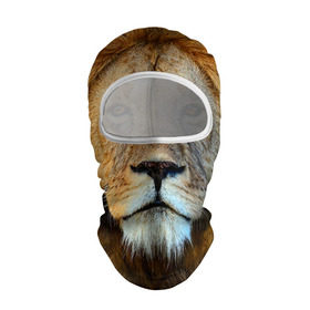 Балаклава 3D с принтом Гордый лев в Курске, 100% полиэстер, ткань с особыми свойствами — Activecool | плотность 150–180 г/м2; хорошо тянется, но при этом сохраняет форму. Закрывает шею, вокруг отверстия для глаз кайма. Единый размер | балаклава