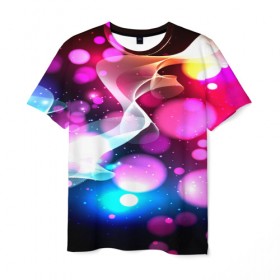 Мужская футболка 3D с принтом Shine of Stars в Курске, 100% полиэфир | прямой крой, круглый вырез горловины, длина до линии бедер | 