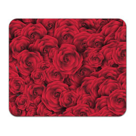 Коврик прямоугольный с принтом Красные розы в Курске, натуральный каучук | размер 230 х 185 мм; запечатка лицевой стороны | Тематика изображения на принте: любовь | мозаика | розы | сердце | узор