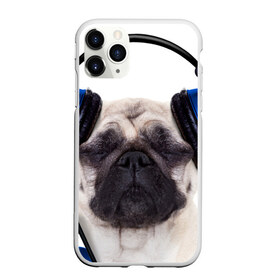 Чехол для iPhone 11 Pro матовый с принтом Мопс в наушниках в Курске, Силикон |  | дворняжка | домашние животные | любимец | мопс | пес | песик | питомец | собака | собачка