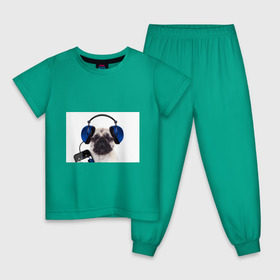 Детская пижама хлопок с принтом Мопс в наушниках в Курске, 100% хлопок |  брюки и футболка прямого кроя, без карманов, на брюках мягкая резинка на поясе и по низу штанин
 | Тематика изображения на принте: дворняжка | домашние животные | любимец | мопс | пес | песик | питомец | собака | собачка
