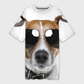 Платье-футболка 3D с принтом Джек Рассел в очках в Курске,  |  | волкодав | дворняжка | джек | джек рассел | домашние животные | любимец | мопс | овчарка | пес | песик | питомец | рассел | сенбернар | собака | собачка
