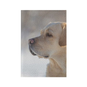 Обложка для паспорта матовая кожа с принтом Лабрадор в Курске, натуральная матовая кожа | размер 19,3 х 13,7 см; прозрачные пластиковые крепления | Тематика изображения на принте: далматин | далматинец | дворняга | лабрадор | любимец | овчарка | пес | питомец | самоед | собака | собачка | щенок